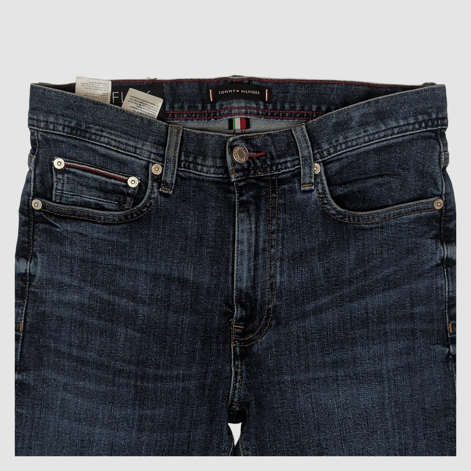mens tommy hilfiger bleecker slim fit dark blue stretch denim jeans w30 l32 by Tommy Hilfiger – JEANS | RewearableUK