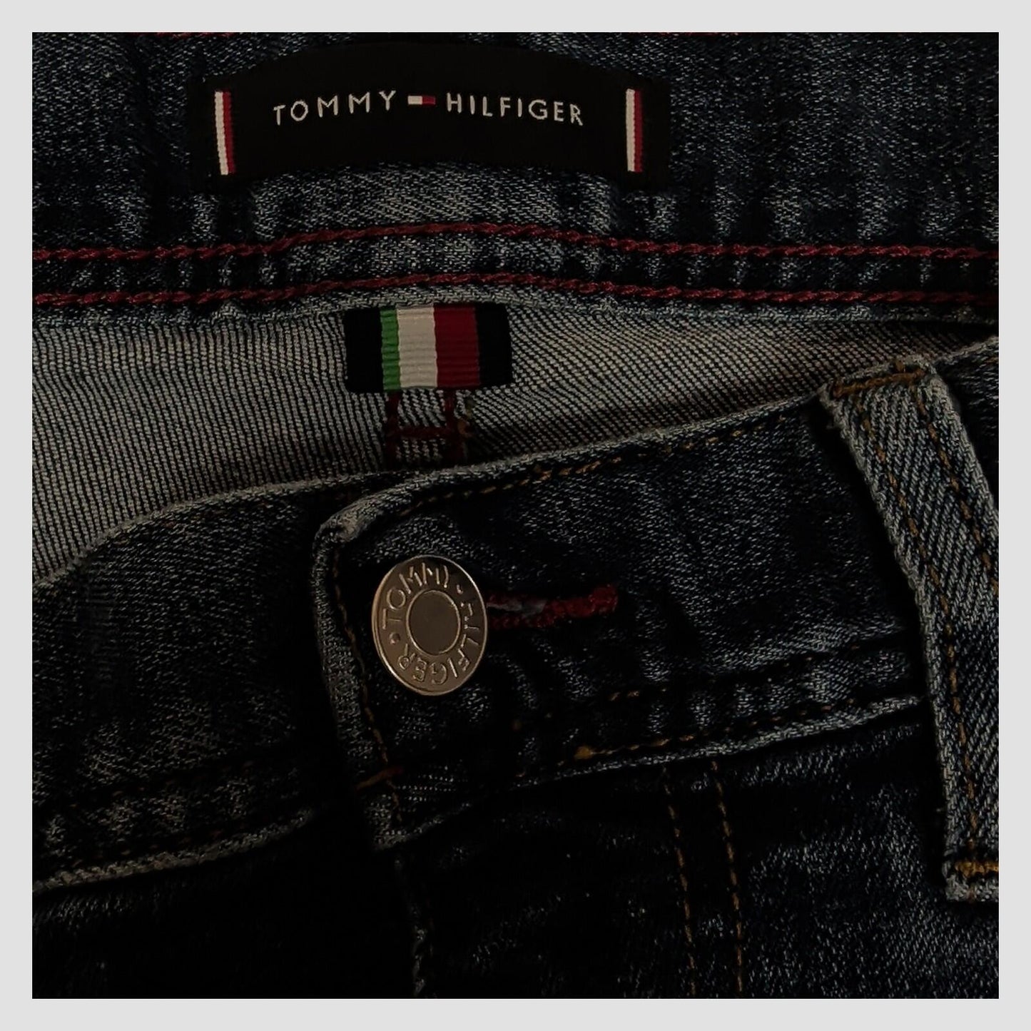 mens tommy hilfiger bleecker slim fit dark blue stretch denim jeans w30 l32 by Tommy Hilfiger – JEANS | RewearableUK