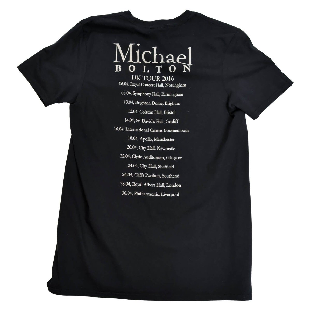 Michael Bolton Live UK Tour 2016 T-Shirt M Black Gildan Double Sided – product photo 2 | RewearableUK
