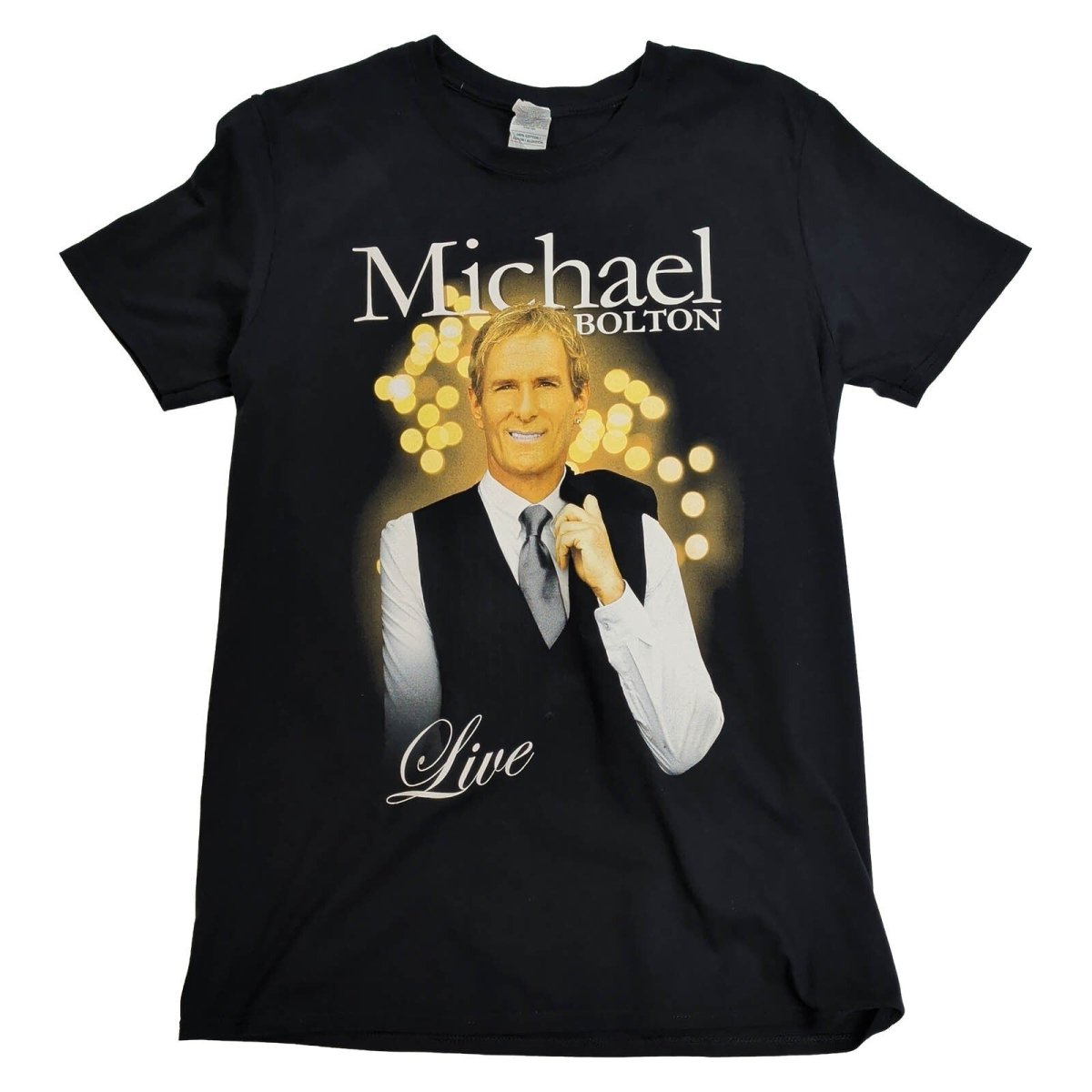 Michael Bolton Live UK Tour 2016 T-Shirt M Black Gildan Double Sided – product photo 1 | RewearableUK