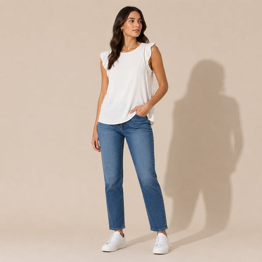 Michael Kors Ivory Ruffle Sleeve Blouse – Size XS – Top product photo 1 | RewearableUK