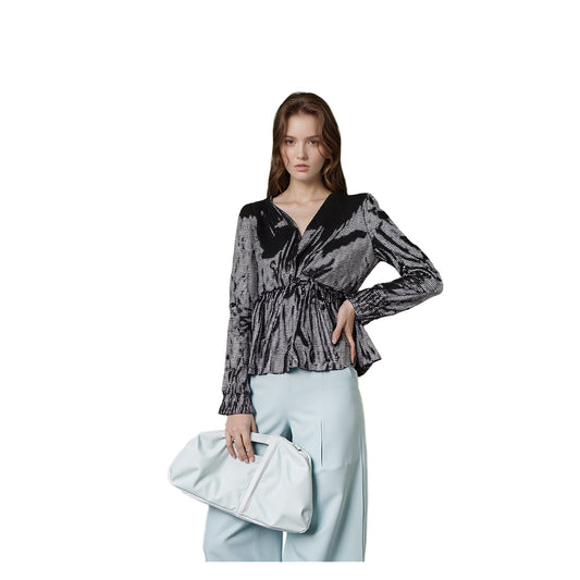 Michael Kors Metallic Dot Peplum Top Black | Women's Large NWOT by Michael Kors – top | RewearableUK