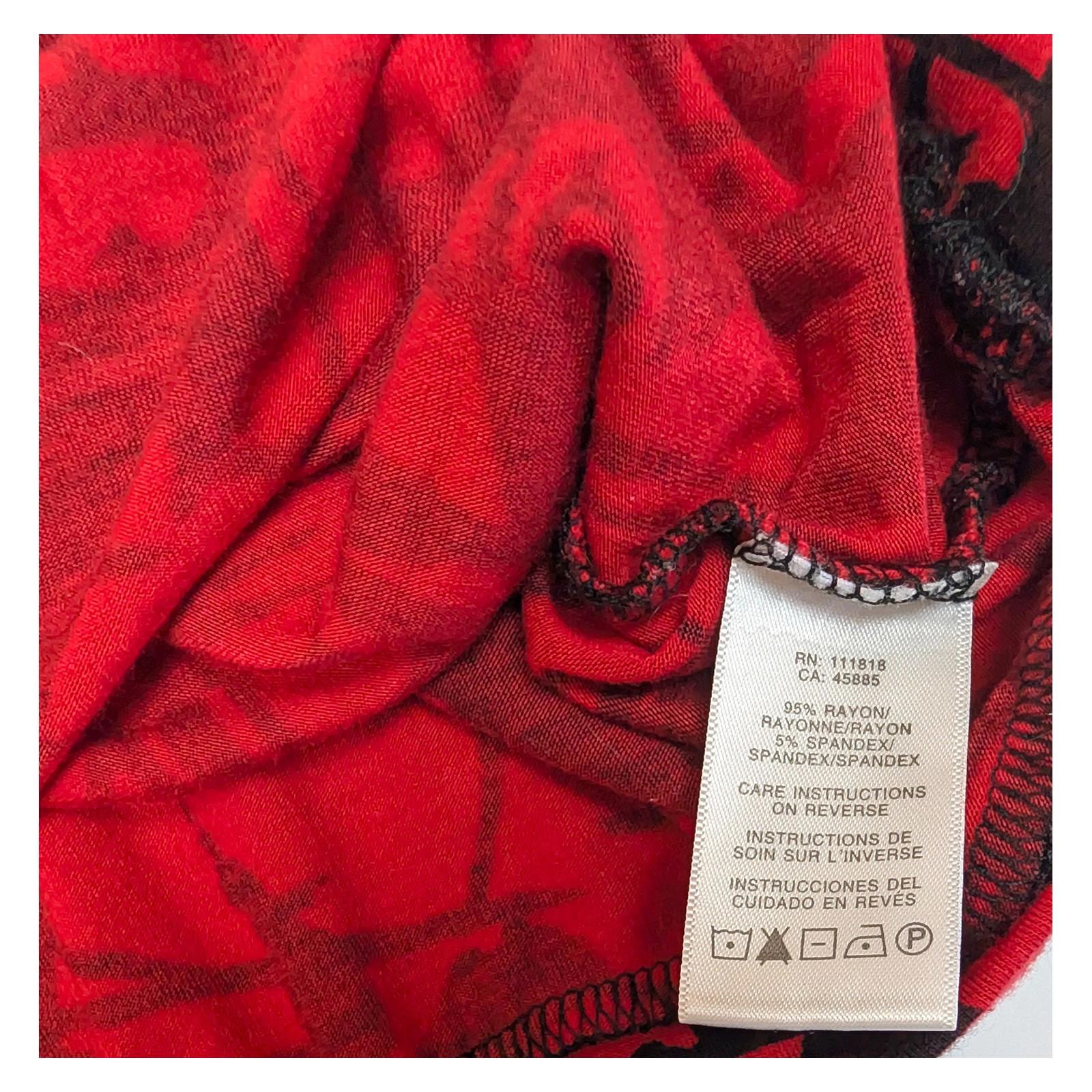 Michael Kors Red Black Abstract Top Size XS Cowl Neck Sleeveless Rayon Stretch by Michael Kors – | RewearableUK