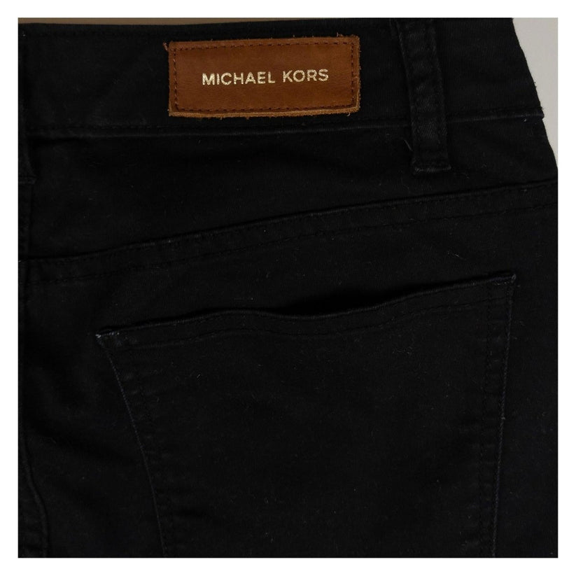 Michael Kors Selma Skinny Jeans US 4 W27 UK 8 Black Stretch Gold Hardware Denim by Michael Kors – | RewearableUK