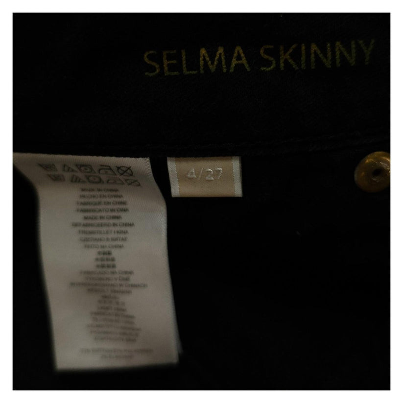 Michael Kors Selma Skinny Jeans US 4 W27 UK 8 Black Stretch Gold Hardware Denim by Michael Kors – | RewearableUK