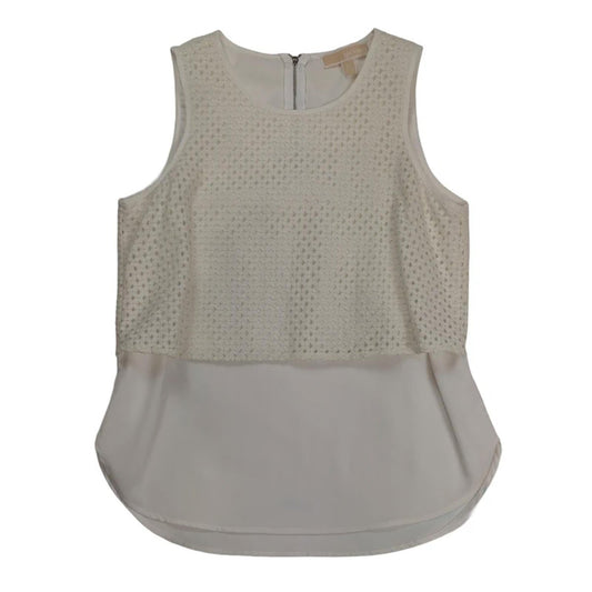 Michael Kors Top Size 6P Off White Lace Crochet Sleeveless Stained Defect by Michael Kors – | RewearableUK