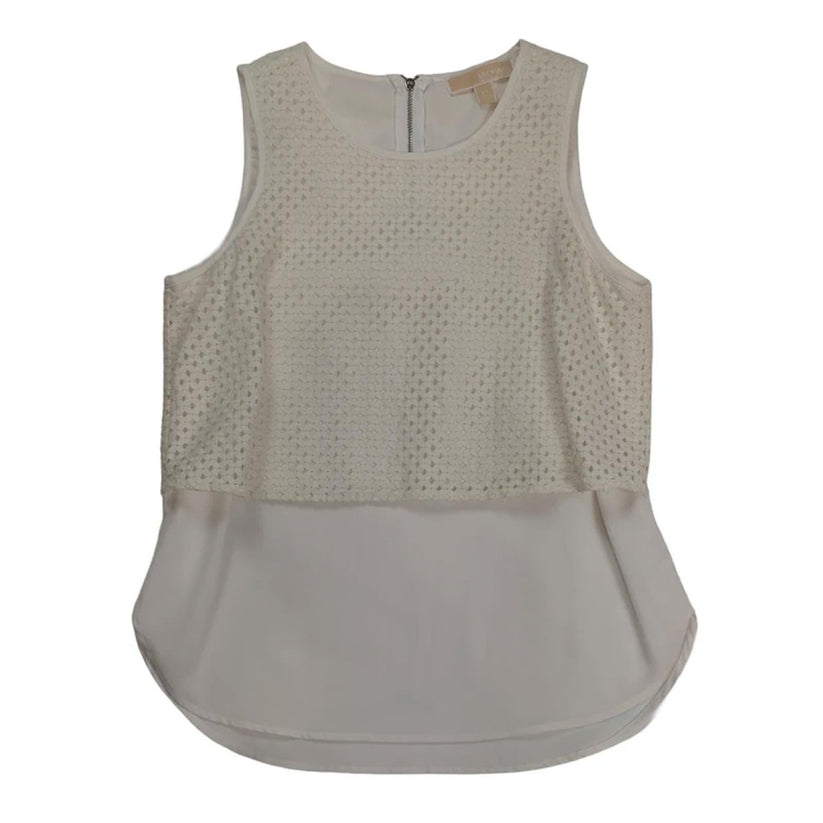 Michael Kors Top Size 6P Off White Lace Crochet Sleeveless Stained Defect by Michael Kors – | RewearableUK
