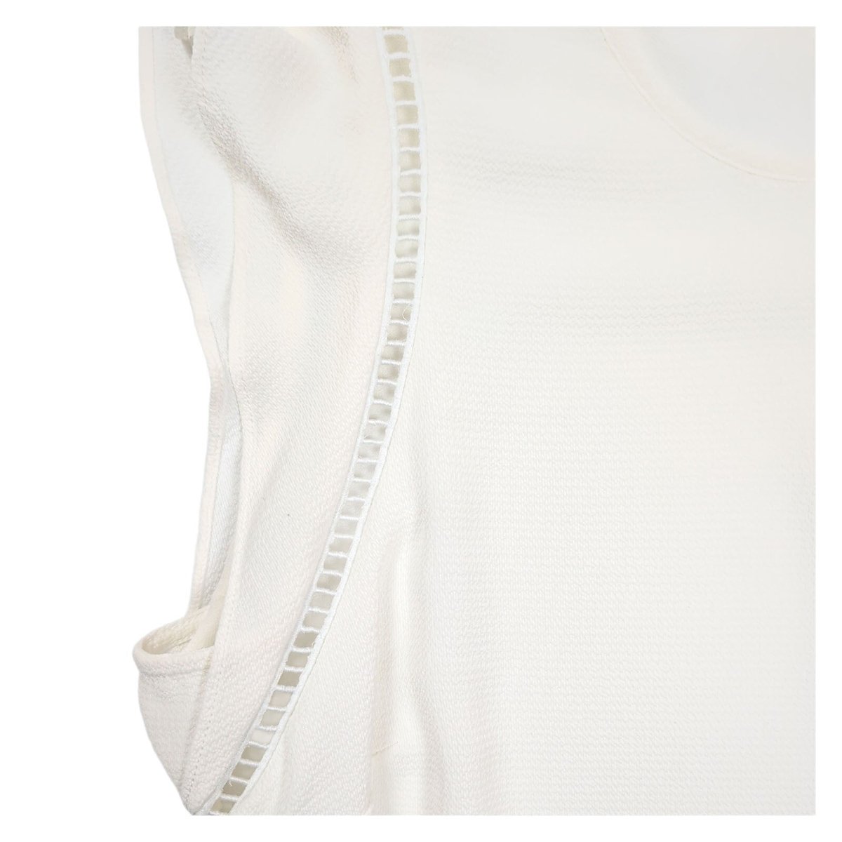 Michael Kors Women's Ivory Ruffle Sleeve Blouse XS Ladder Trim Top – product photo 3 | RewearableUK