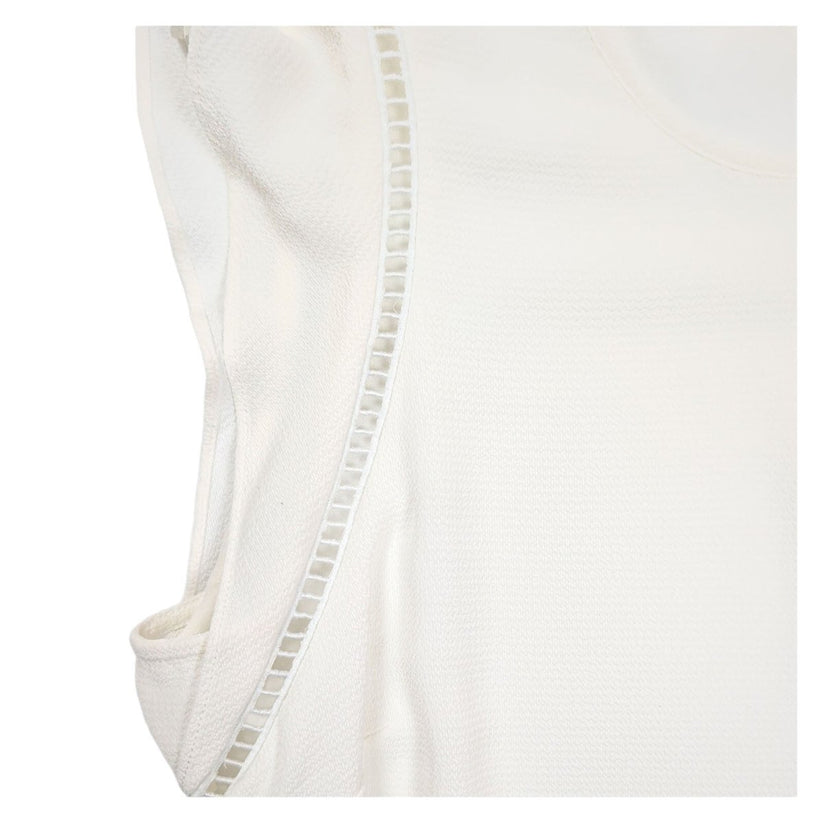Michael Kors Women's Ivory Ruffle Sleeve Blouse XS Ladder Trim Top – product photo 3 | RewearableUK