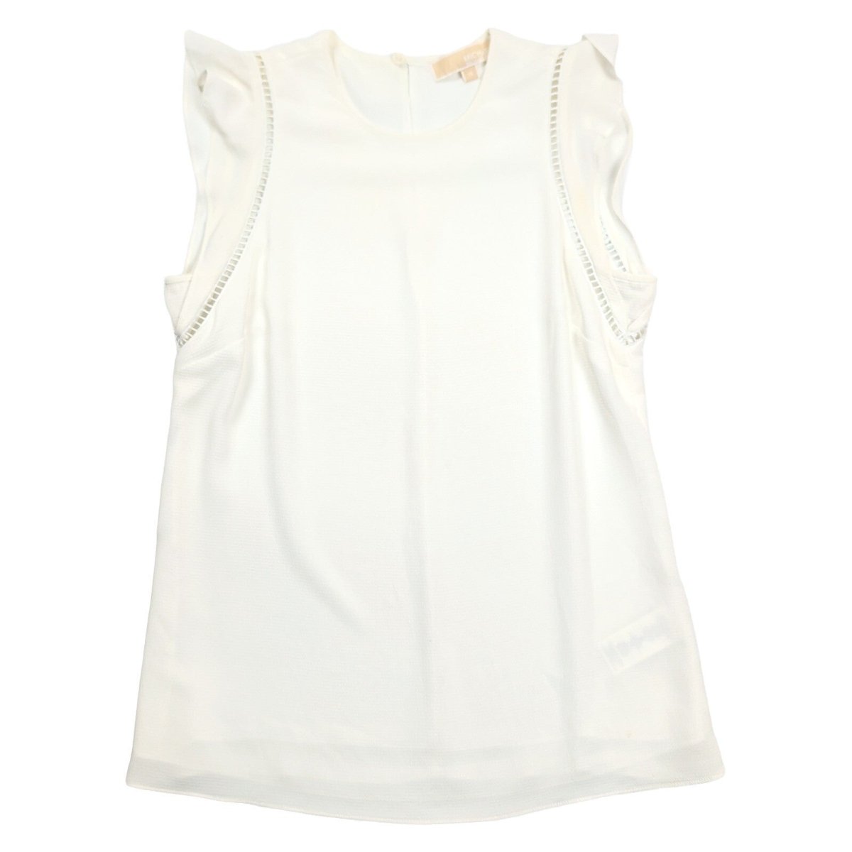 Michael Kors Women's Ivory Ruffle Sleeve Blouse XS Ladder Trim Top – product photo 1 | RewearableUK