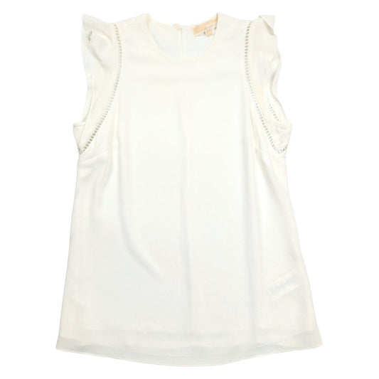 Michael Kors Women's Ivory Ruffle Sleeve Blouse XS Ladder Trim Top – product photo 1 | RewearableUK