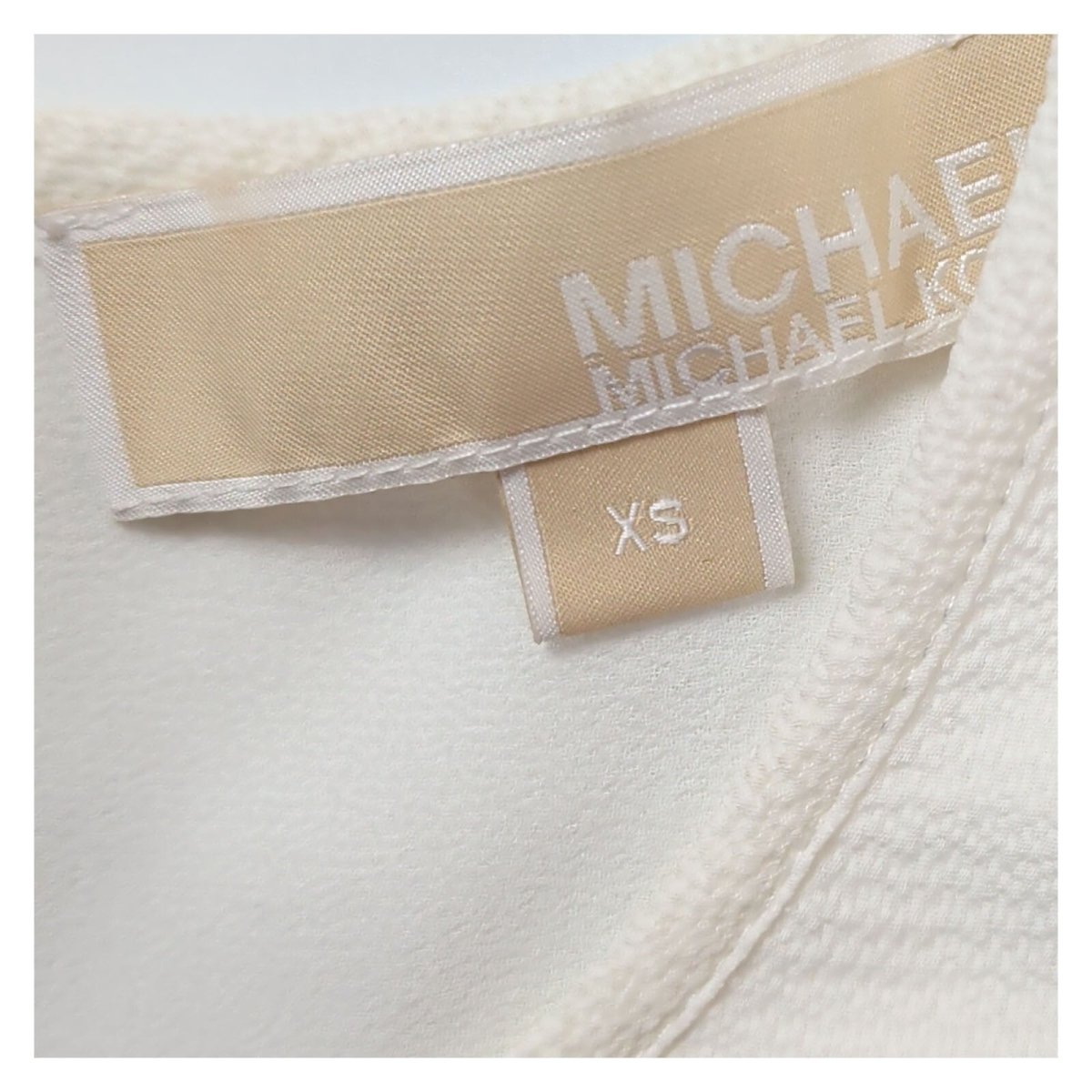 Michael Kors Women's Ivory Ruffle Sleeve Blouse XS Ladder Trim Top – product photo 4 | RewearableUK