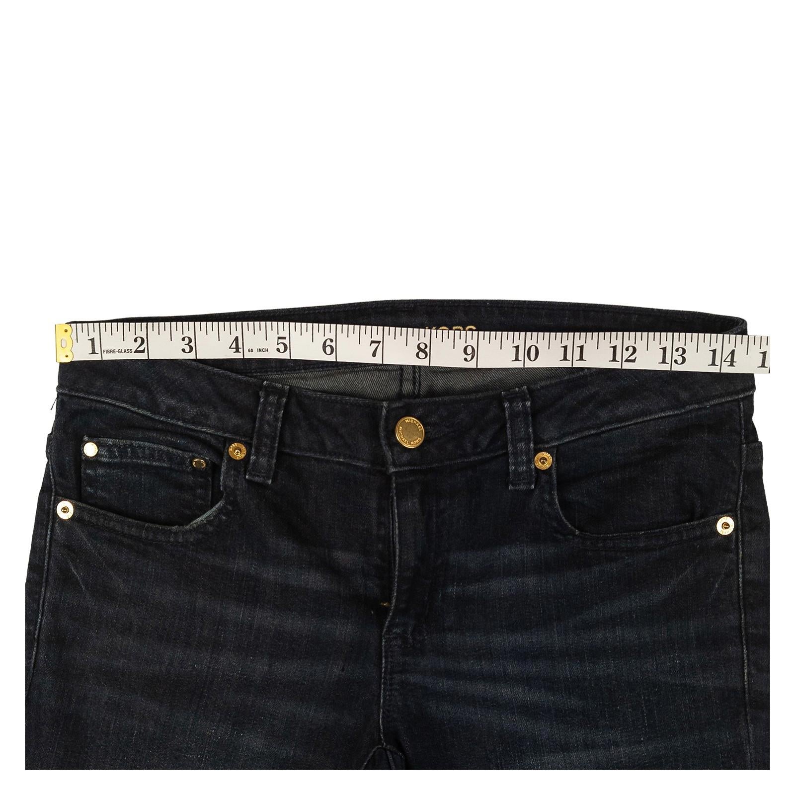 Michael Kors Women's Izzy Skinny Jeans Size US 0 (UK 4) Dark Blue Gold Hardware by Michael Kors – | RewearableUK