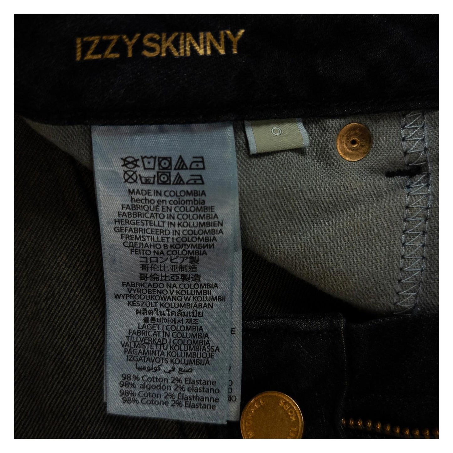 Michael Kors Women's Izzy Skinny Jeans Size US 0 (UK 4) Dark Blue Gold Hardware by Michael Kors – | RewearableUK