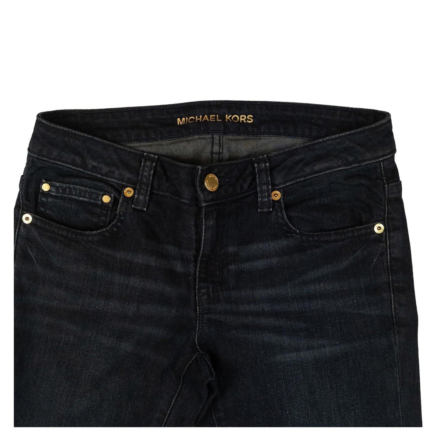 Michael Kors Women's Izzy Skinny Jeans Size US 0 (UK 4) Dark Blue Gold Hardware by Michael Kors – | RewearableUK