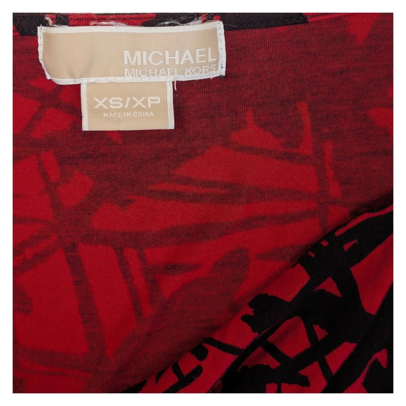MICHAEL Michael Kors Abstract Cowl Neck Top Red | Women's XS by Michael Kors – blouse | RewearableUK