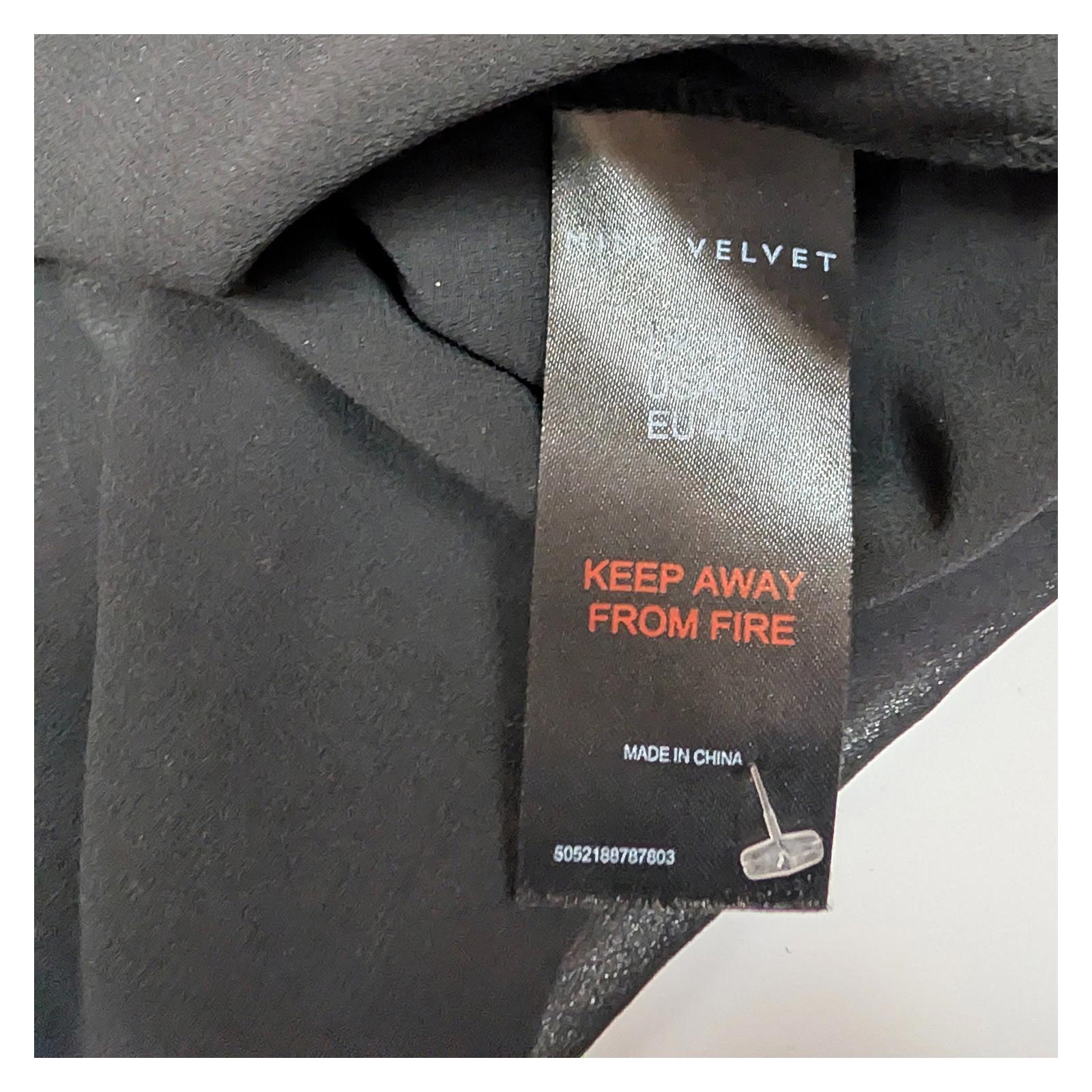 Mint Velvet Blouse UK 12 Black Burnout Devore V - Neck Button Long Sleeve Top by Mint Velvet – | RewearableUK