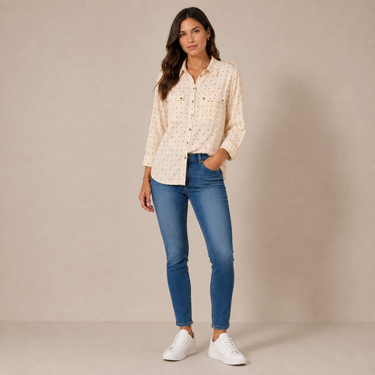Mint Velvet Ivory Star Print Utility Shirt – UK 18 – Shirt product photo 1 | RewearableUK