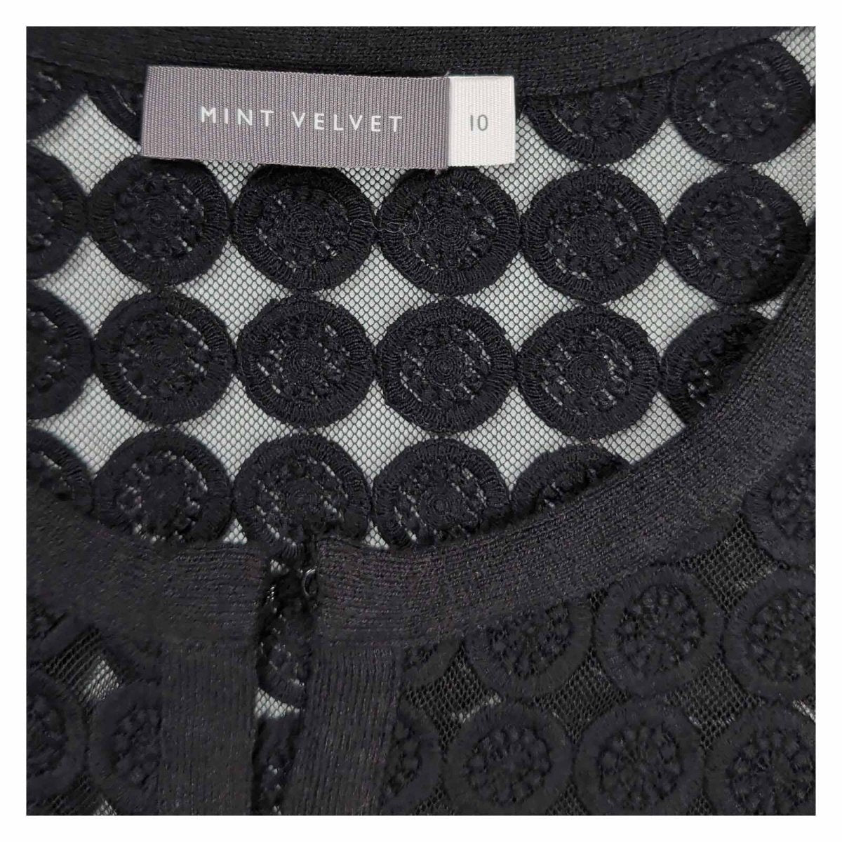 Mint Velvet Lace Jacket UK 10 Black Cropped 3/4 Sleeve Occasion Cardigan – product photo 3 | RewearableUK