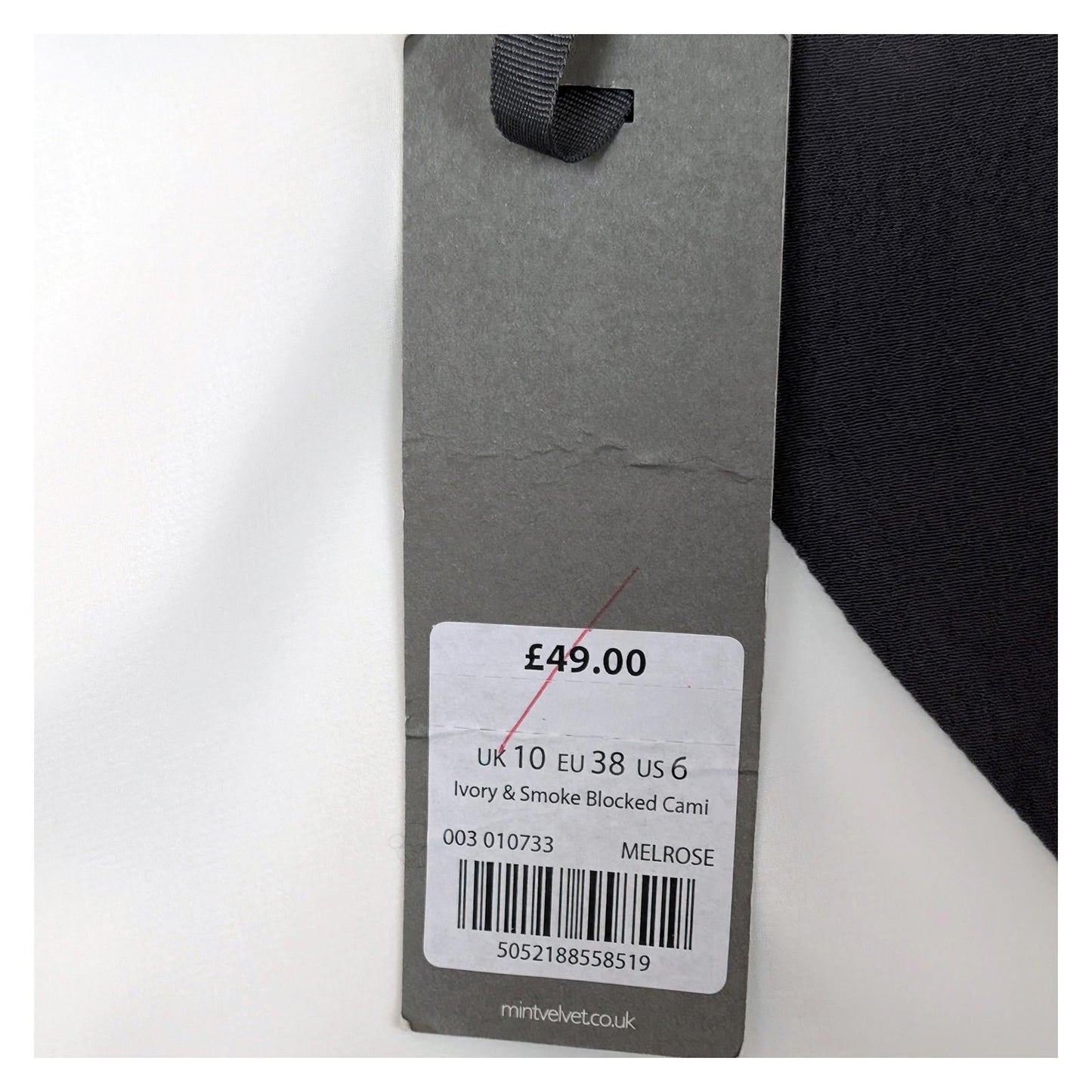 Mint Velvet Melrose Cami Top UK 10 BNWT Ivory & Smoke Grey Color Block RRP £49 by Mint Velvet – | RewearableUK