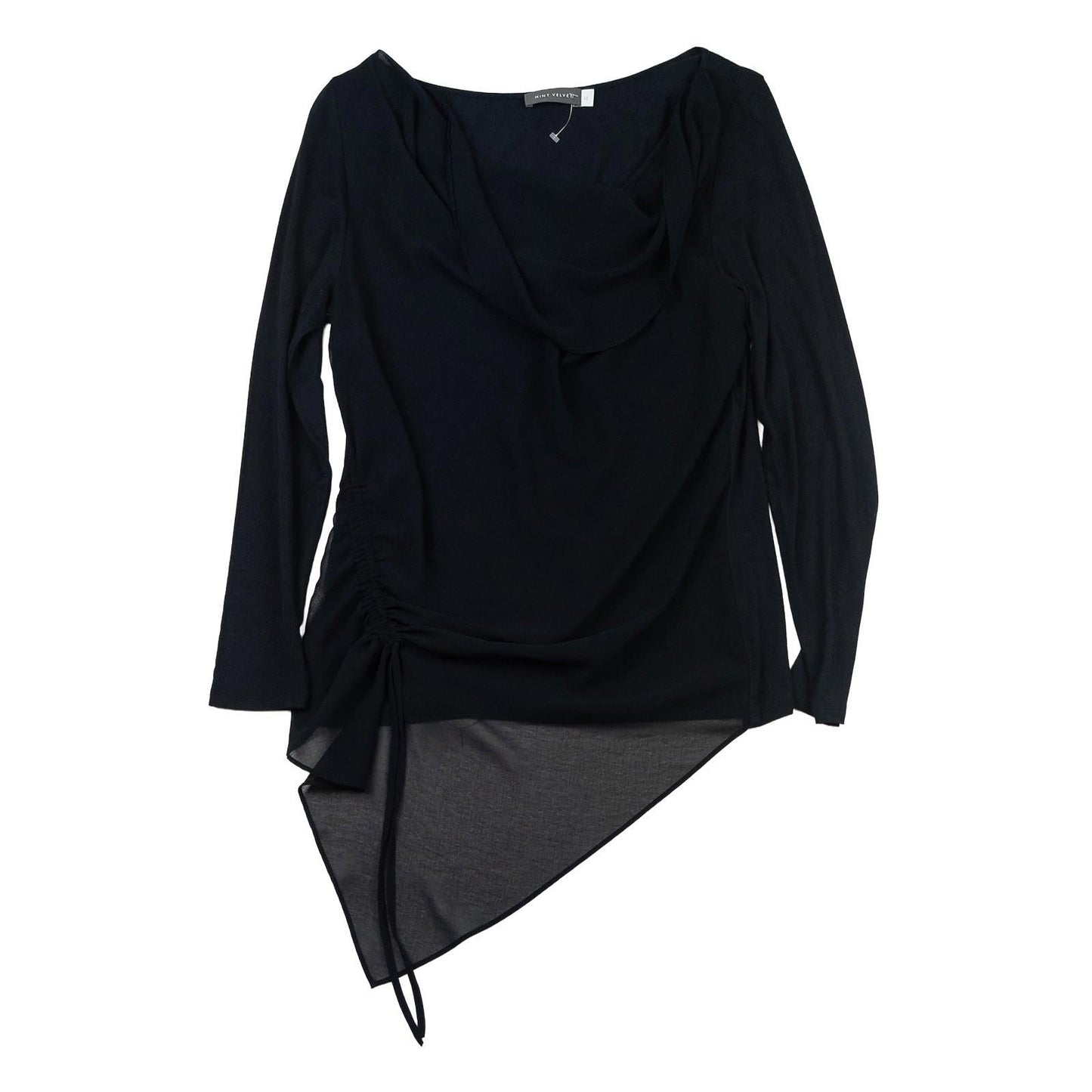 Mint Velvet Top UK 12 Black Asymmetrical Cowl Neck Jumper Tunic NWOT by Mint Velvet – | RewearableUK