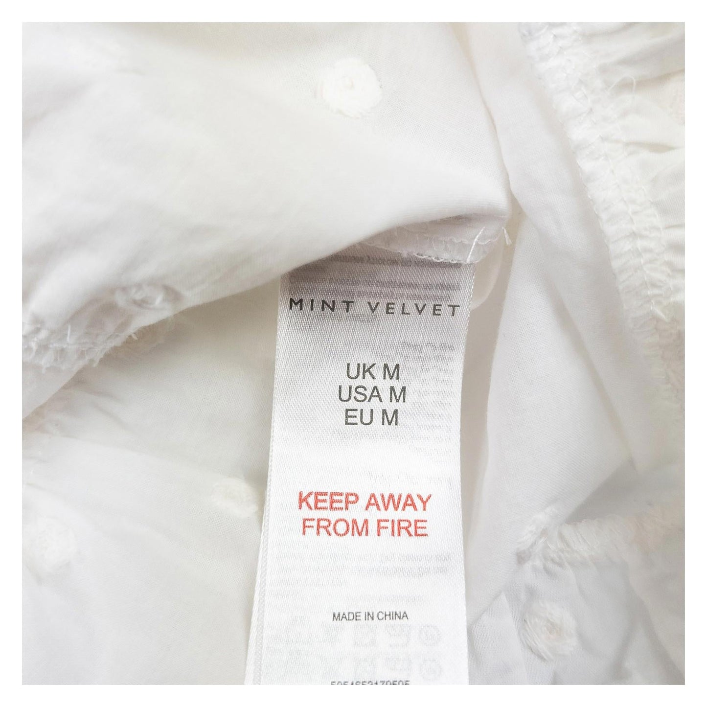 Mint Velvet Woman White Bardot Top Size M Cotton Dobby Tiered Ruffle Sleeve Boho by Mint Velvet – | RewearableUK