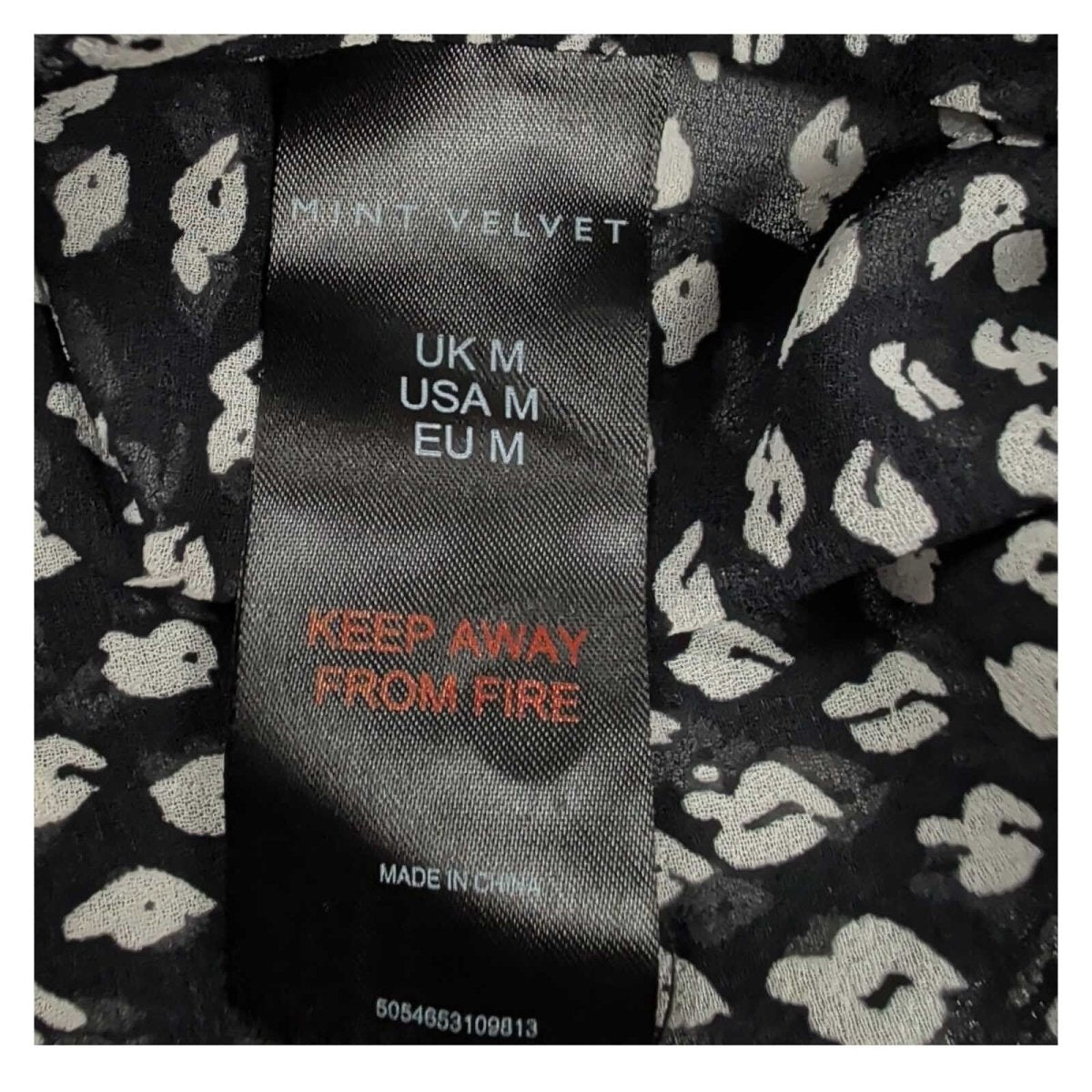 Mint Velvet Women's Animal Print Blouse Size M Black Sheer Long Sleeve – product photo 3 | RewearableUK