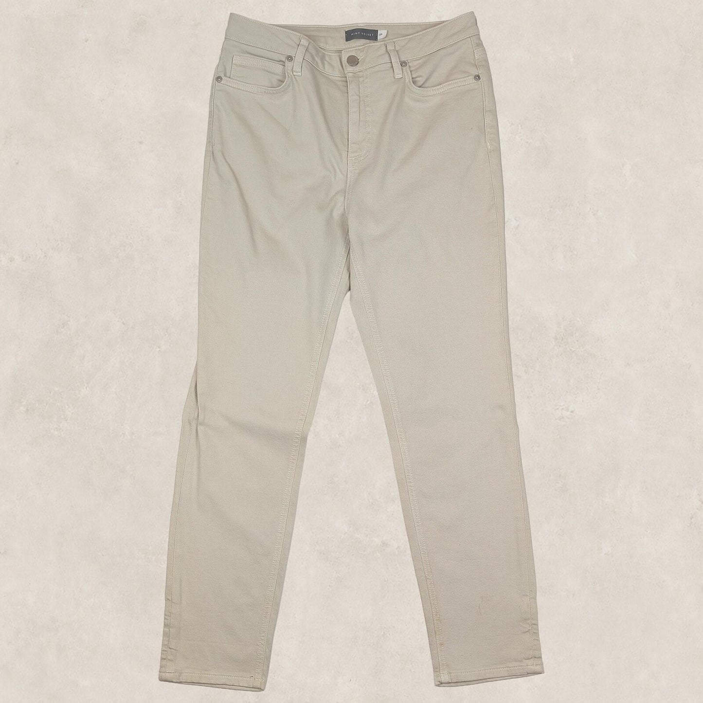 mint velvet womens beige wash straight fit denim jeans pants size 12 r by Mint Velvet – | RewearableUK
