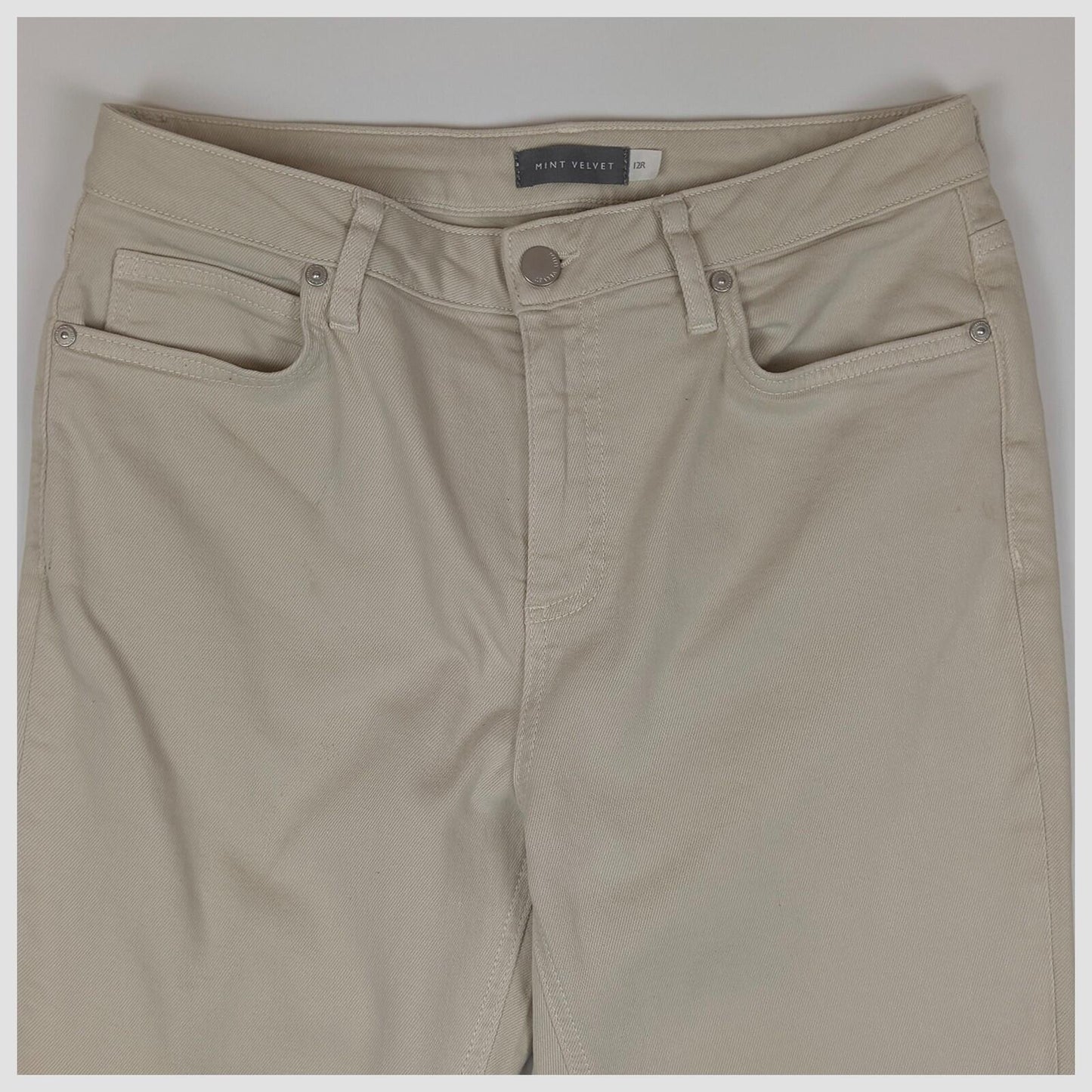 mint velvet womens beige wash straight fit denim jeans pants size 12 r by Mint Velvet – | RewearableUK