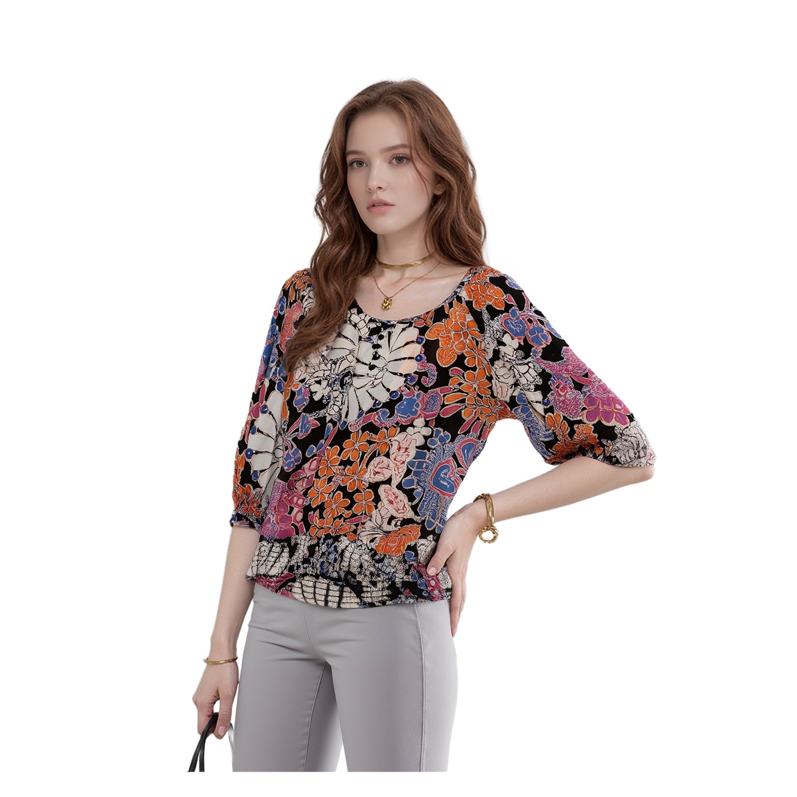 Monsoon 100% Silk Blouse Top Size UK 10 Paisley Floral Sheer Boho Smocked Hem by Monsoon – blouse | RewearableUK