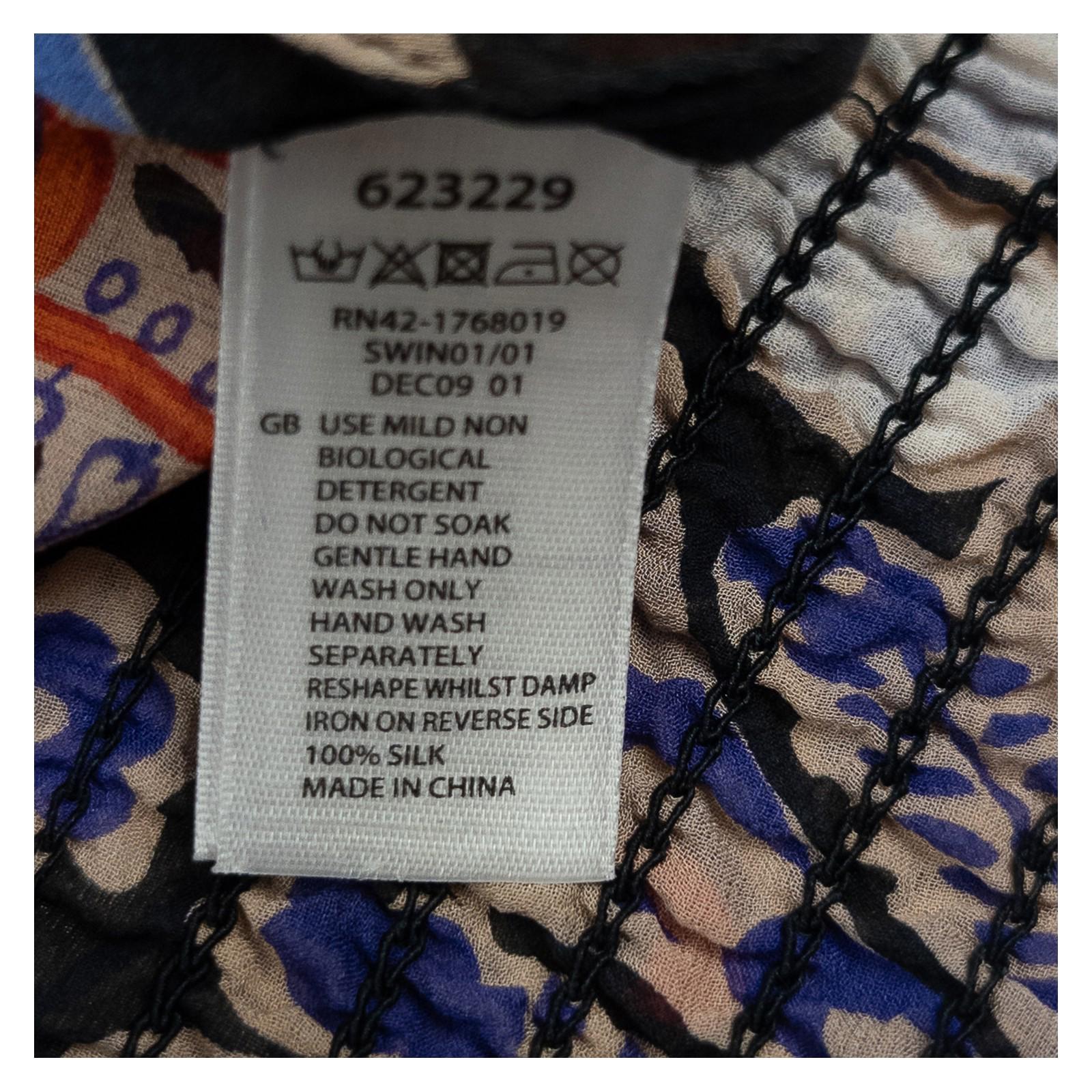 Monsoon 100% Silk Blouse Top Size UK 10 Paisley Floral Sheer Boho Smocked Hem by Monsoon – | RewearableUK