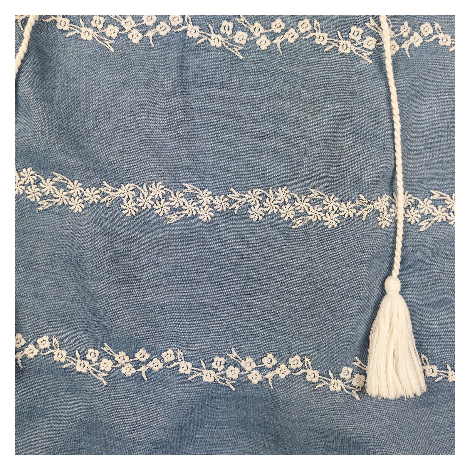 Monsoon Beach Woman Denim Blue Cami Top Size XL Embroidered Tassel Summer Strap by Monsoon – | RewearableUK