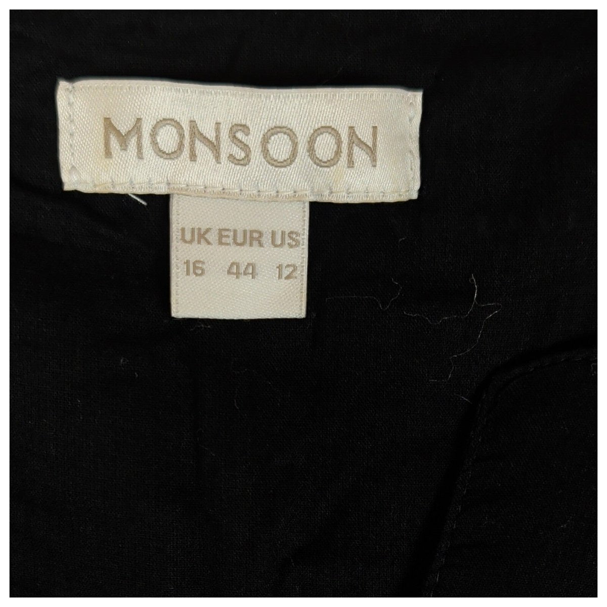 Monsoon Black Embroidered Tunic Dress UK 16 Cotton Boho Lace Trim – product photo 5 | RewearableUK