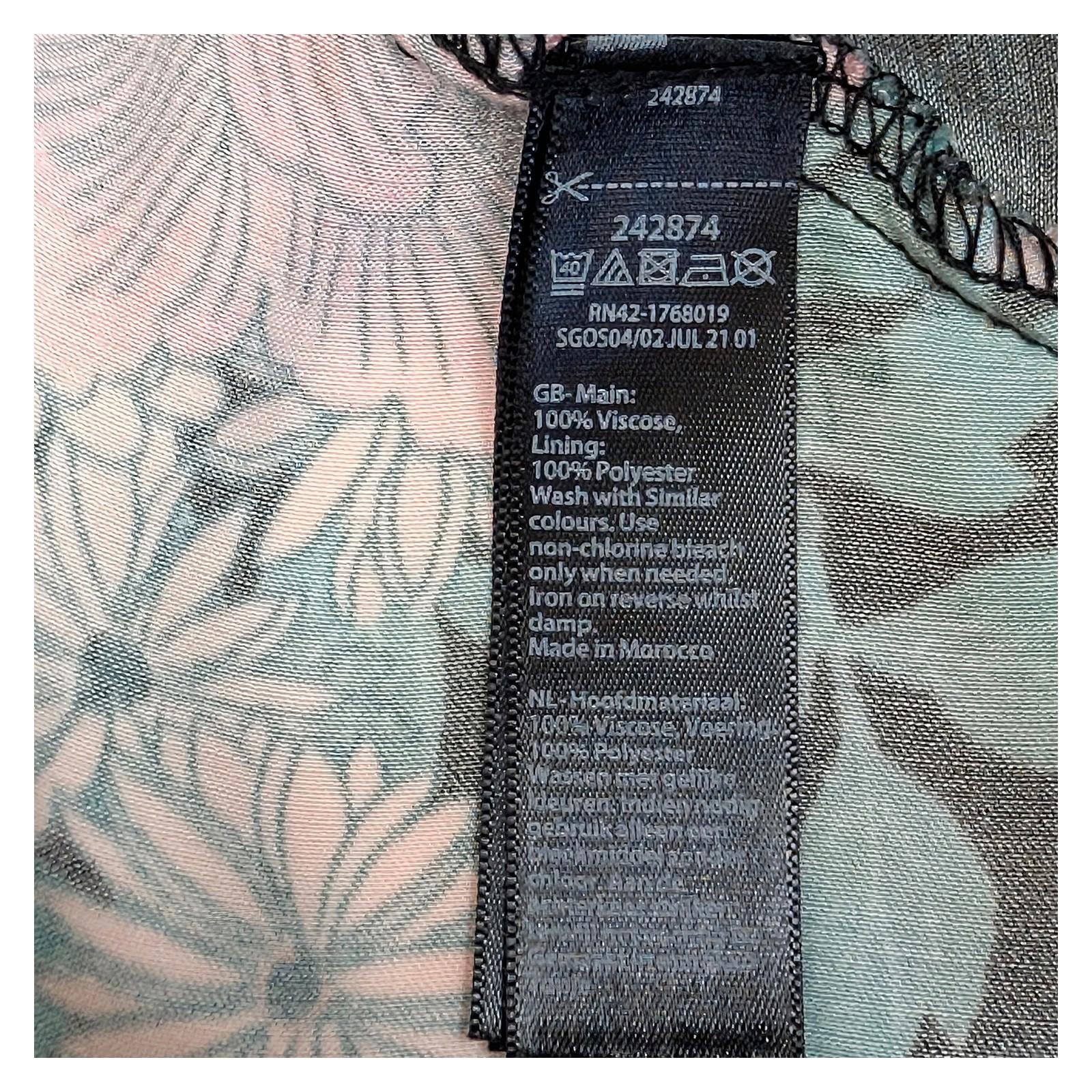 Monsoon Black Floral Bird Wrap Top Size UK 12 US 8 Satin Feel Crane Print Blouse by Monsoon – | RewearableUK