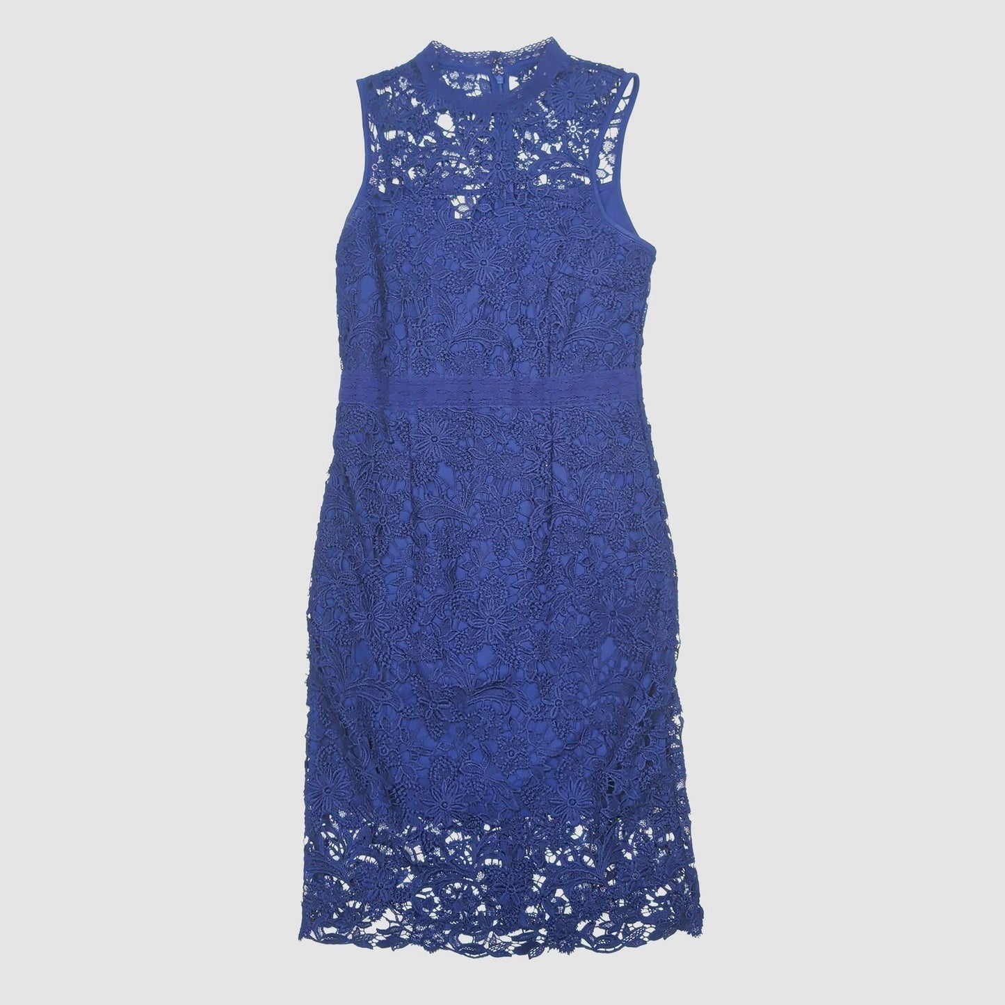 Monsoon Blue Lace Dress UK 12 EU 40 Sleeveless Elegant Occasion Midi by Monsoon – | RewearableUK