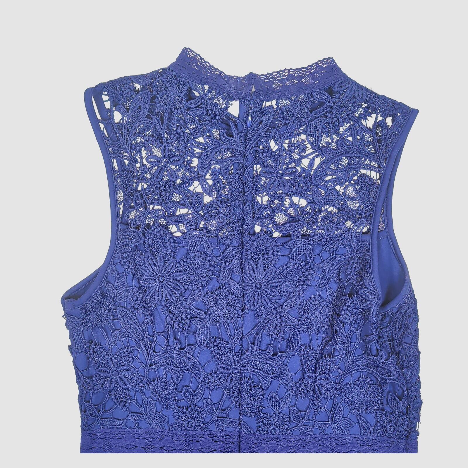 Monsoon Blue Lace Dress UK 12 EU 40 Sleeveless Elegant Occasion Midi by Monsoon – | RewearableUK