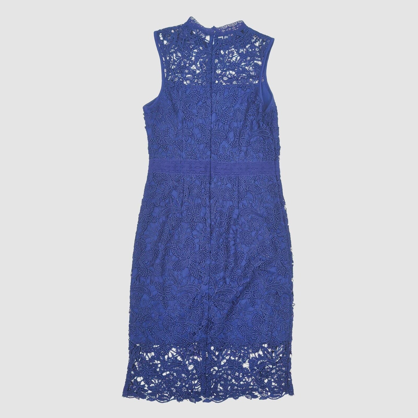 Monsoon Blue Lace Dress UK 12 EU 40 Sleeveless Elegant Occasion Midi by Monsoon – | RewearableUK