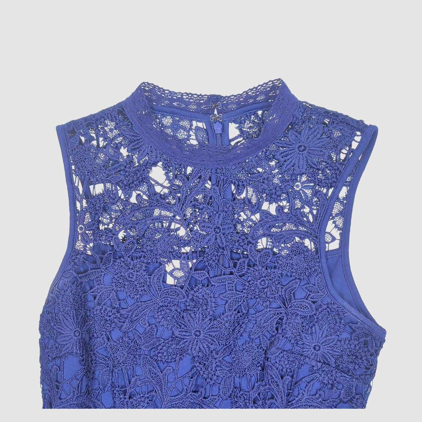 Monsoon Blue Lace Dress UK 12 EU 40 Sleeveless Elegant Occasion Midi by Monsoon – | RewearableUK