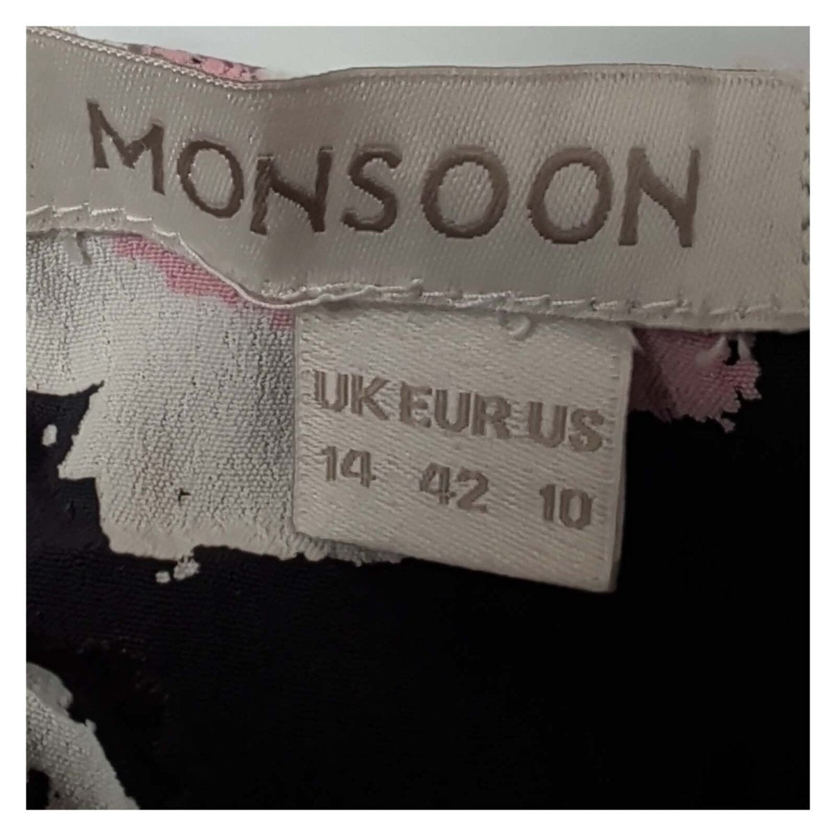 Monsoon Floral Midi Shirt Dress UK 14 Black Pink Long Sleeve Button Front – product photo 4 | RewearableUK