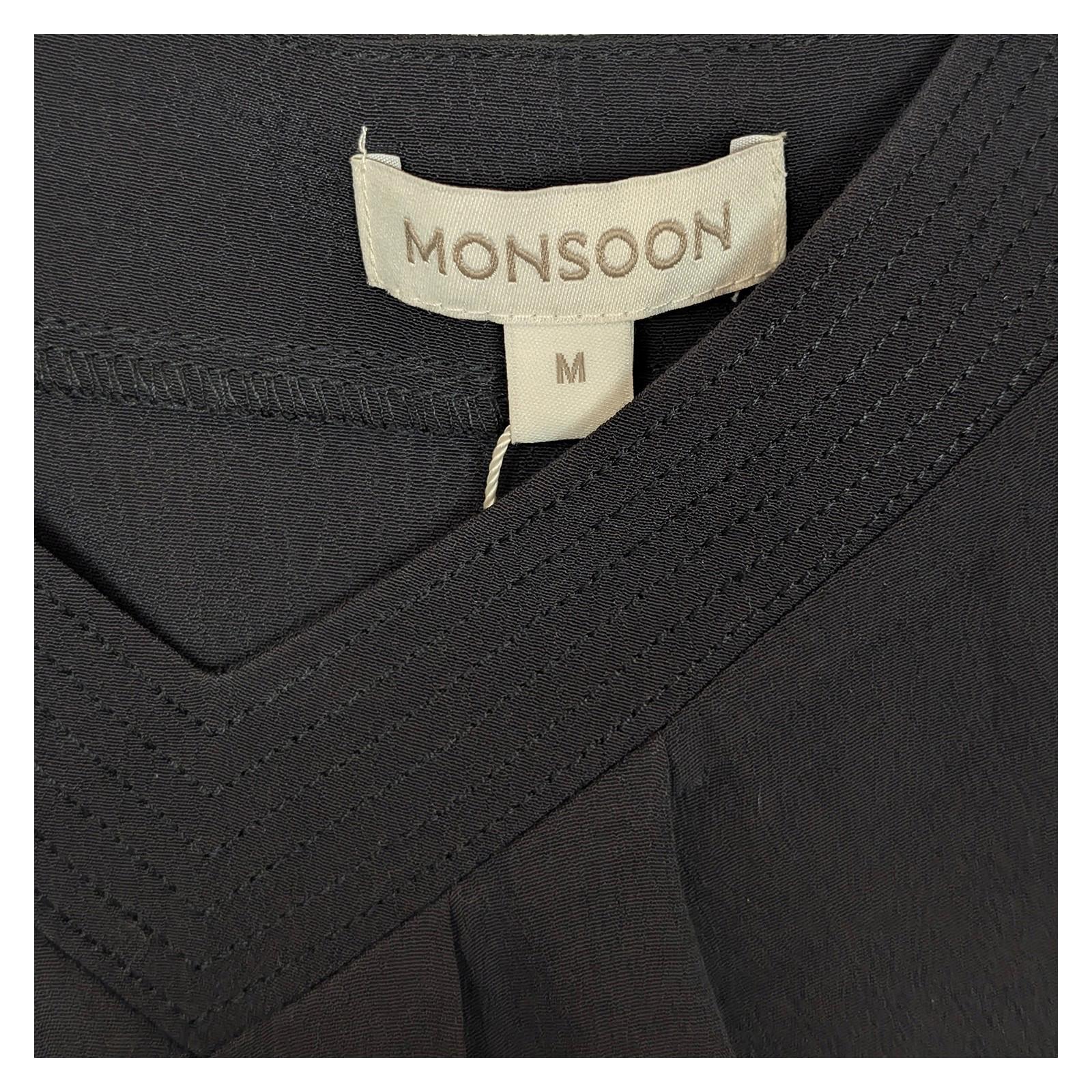 Monsoon Jenny Black Cami Top Size M BNWT EcoVero Viscose V - Neck Vest Strap Summe by Monsoon – | RewearableUK