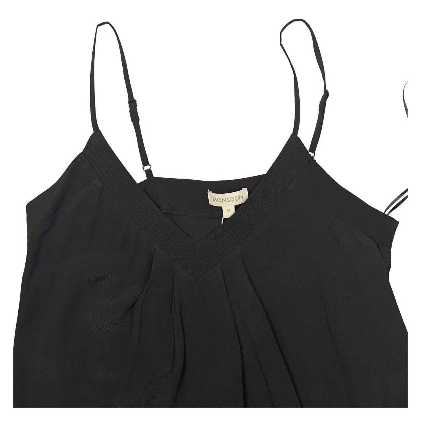Monsoon Jenny Black Cami Top Size M BNWT EcoVero Viscose V - Neck Vest Strap Summe by Monsoon – | RewearableUK