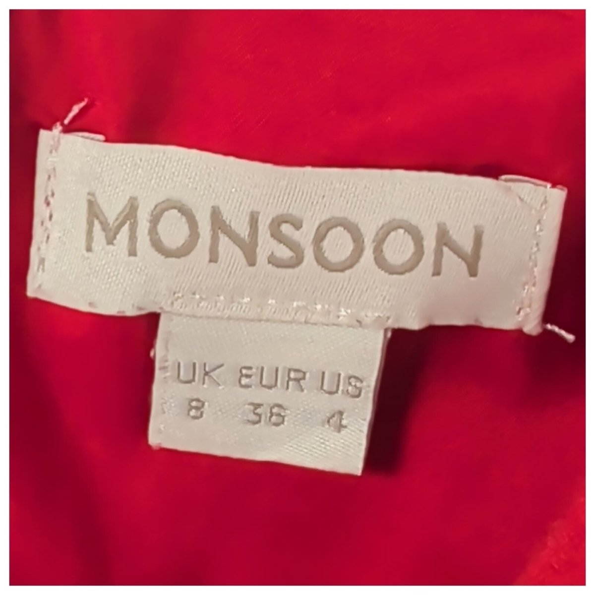 Monsoon Red Floral Midi Dress UK 8 Sweetheart Neck – product photo 5 | RewearableUK
