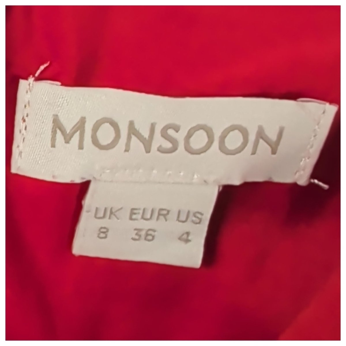 Monsoon Red Floral Midi Dress UK 8 Sweetheart Neck – product photo 6 | RewearableUK