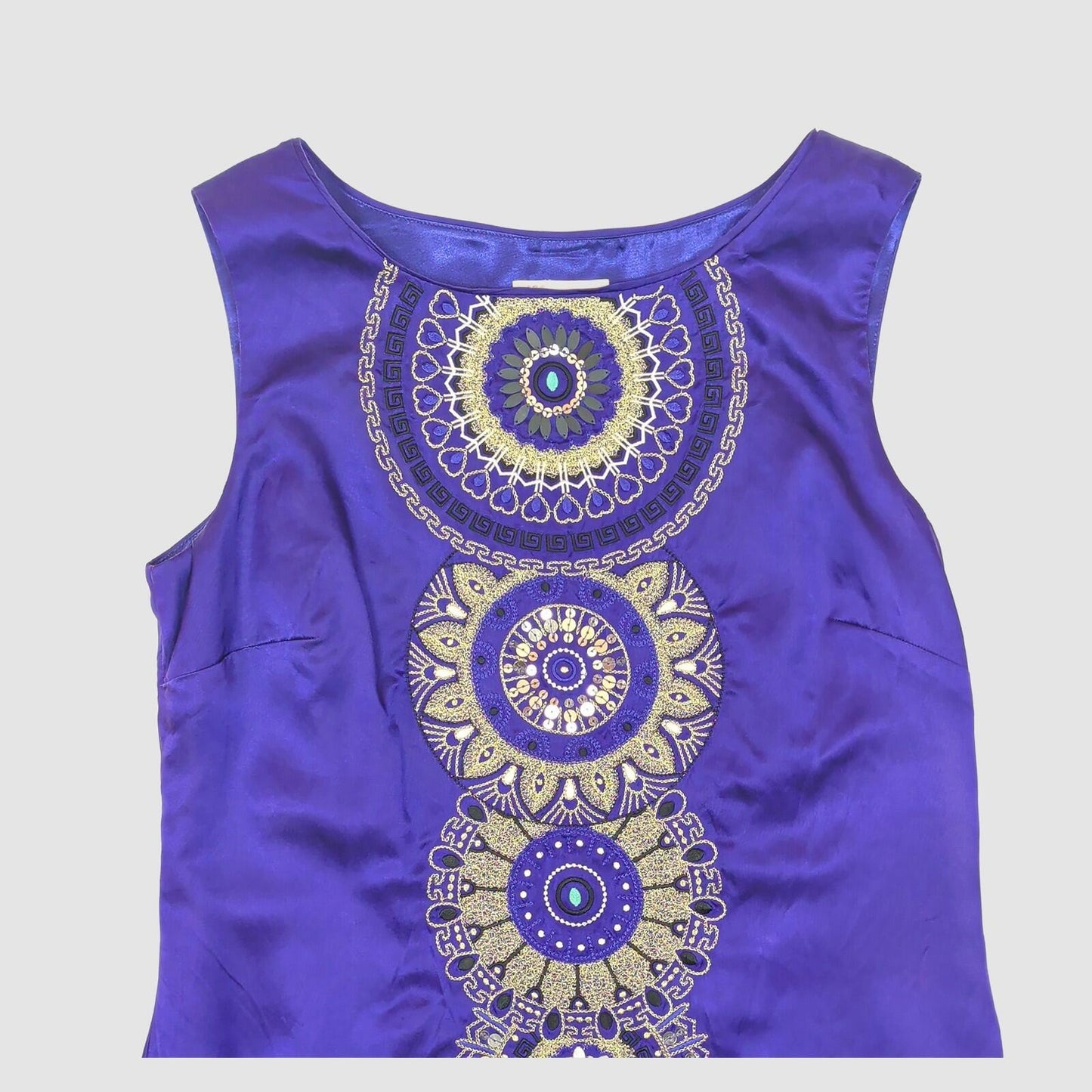 Monsoon Silk Blend Embellished Dress Purple UK 12 Evening Occasion by Monsoon – | RewearableUK