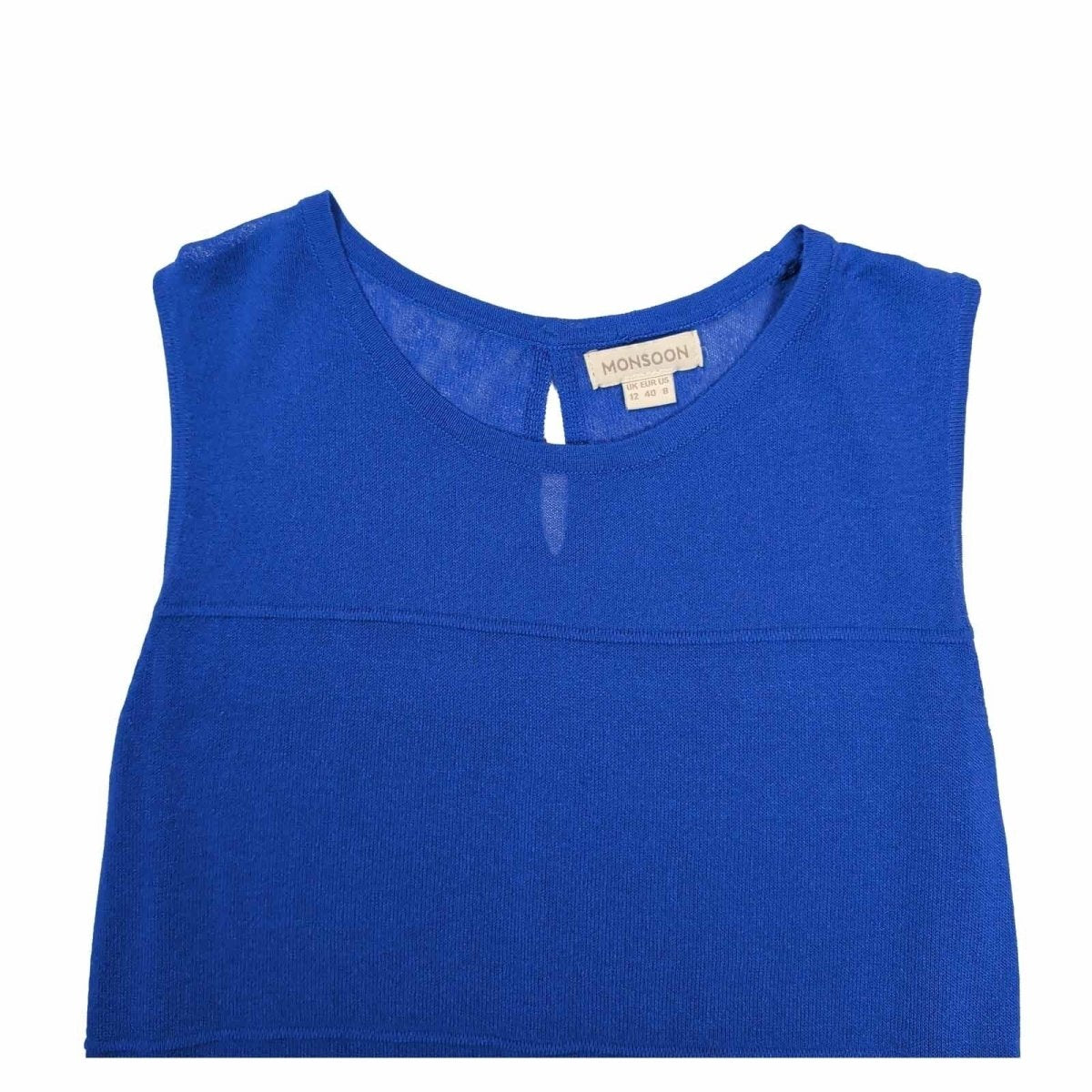 Monsoon Sleeveless Knit Top UK 12 Cobalt Blue – product photo 2 | RewearableUK