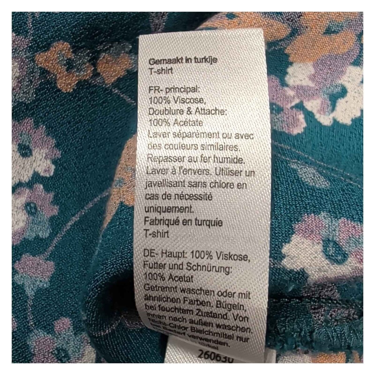 Monsoon Teal Floral Blouse UK 10 Viscose Short Sleeve Lined Summer Top – product photo 4 | RewearableUK