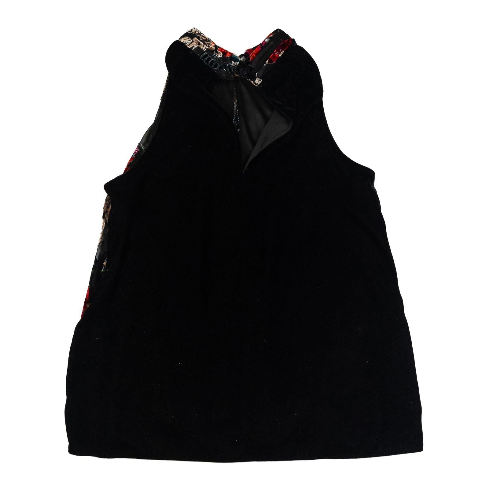 Monsoon Top UK 10 Black Velvet Devoré Floral Bird Halter Neck Blouse by Monsoon – | RewearableUK