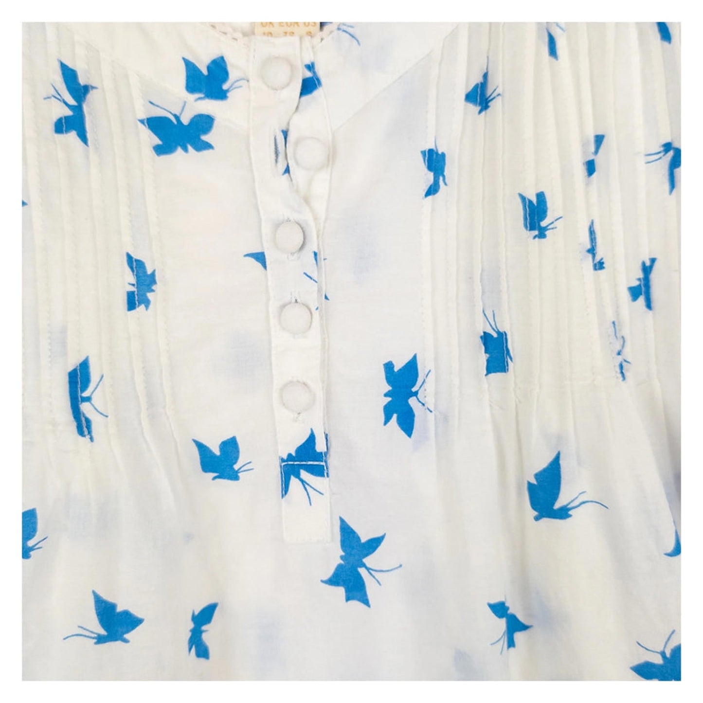 Monsoon Top UK 10 White Blue Butterfly Floral Print 100% Cotton Cami Vest by Monsoon – | RewearableUK