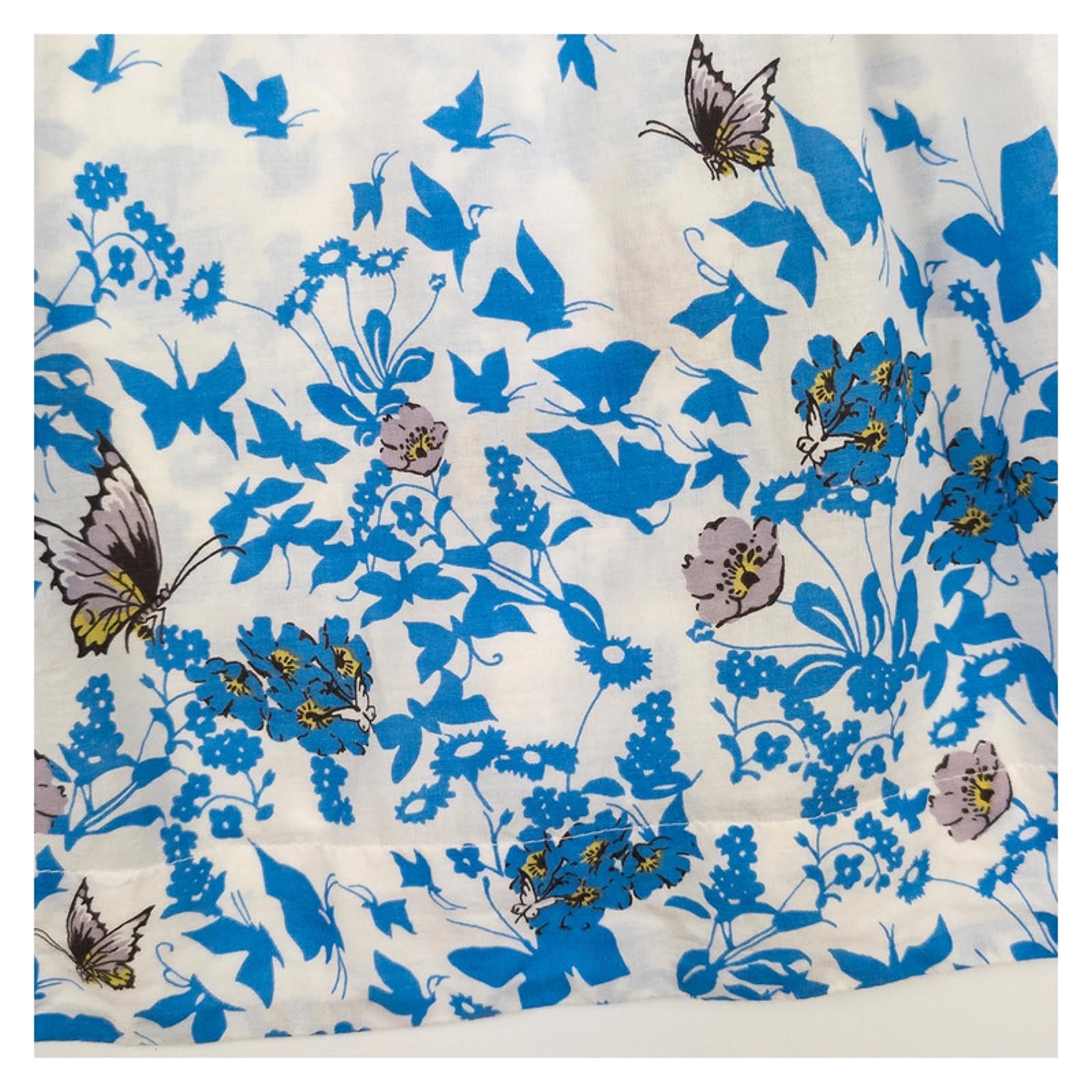 Monsoon Top UK 10 White Blue Butterfly Floral Print 100% Cotton Cami Vest by Monsoon – | RewearableUK