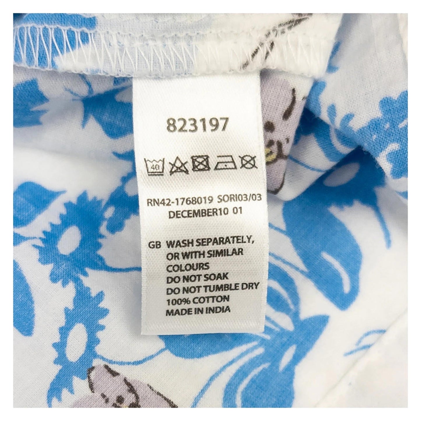 Monsoon Top UK 10 White Blue Butterfly Floral Print 100% Cotton Cami Vest by Monsoon – | RewearableUK